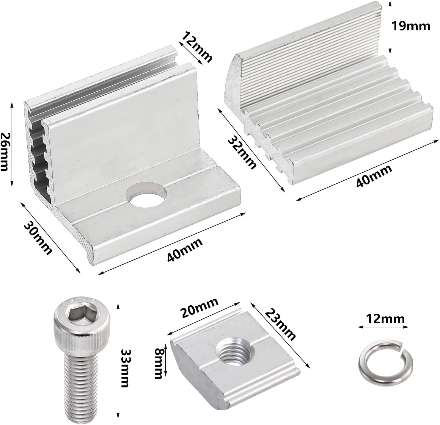 10 Pack Solar Panel Mounting Brackets Solar Panel Clamps Solar Panel Accessories