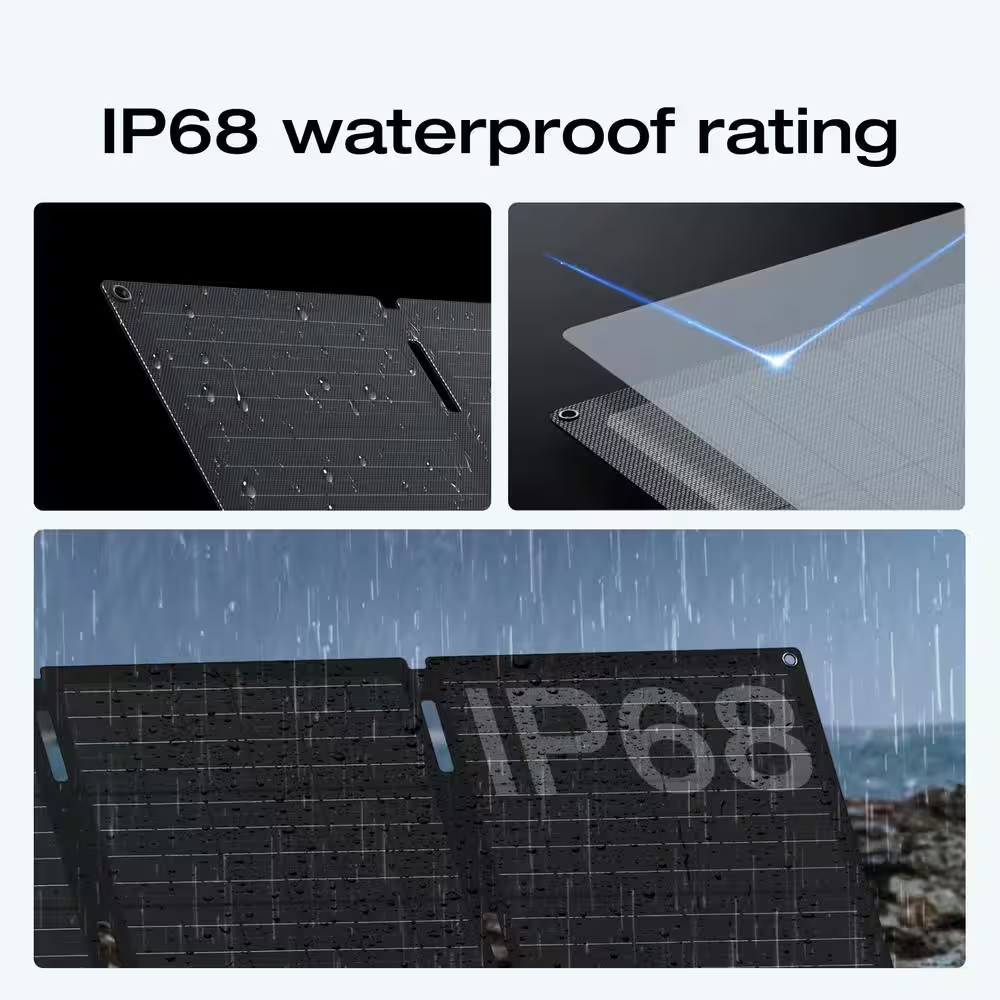 60-Watt Topcon Portable Solar Panel up to 25% Conversion Rate, IP68, Ideal So…