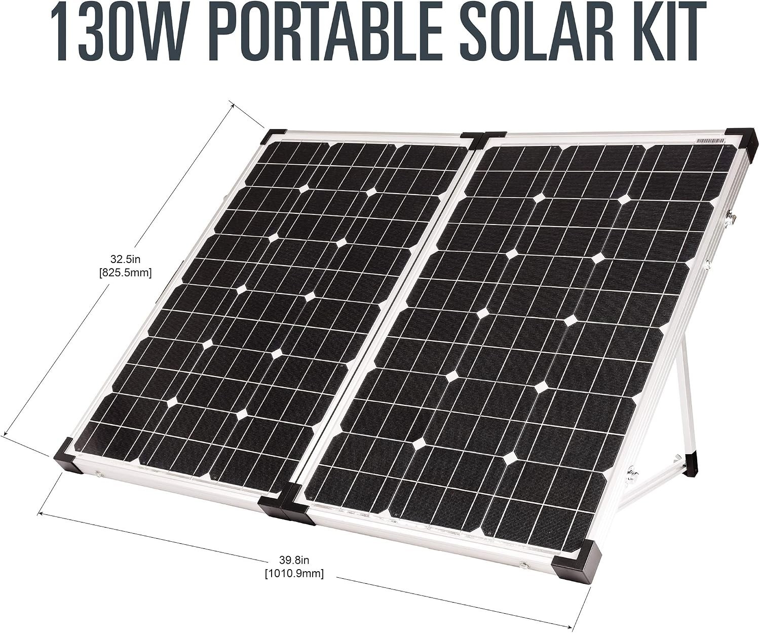 130W Off-Grid Solar Panel with Adjustable Legs – Lightweight & Portable Solution