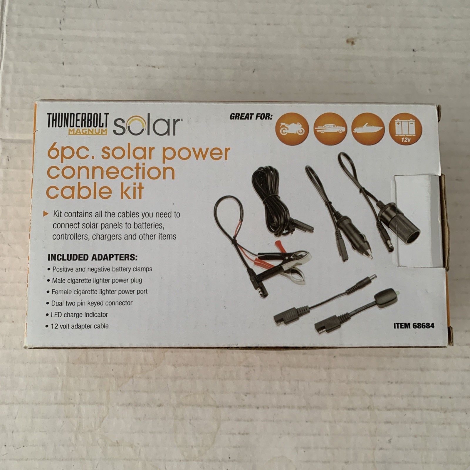 Thunderbolt Magnum 6PC Solar Panel Power Connection Cable Kit 12 Volt 68684