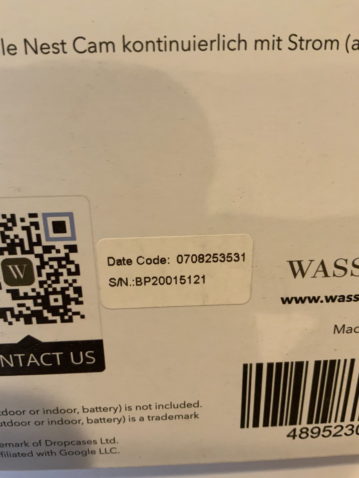 Wasserstein 2Pack Solar Panel For Google Nest Cam, Serial#BP20015121, NEW W/ Box