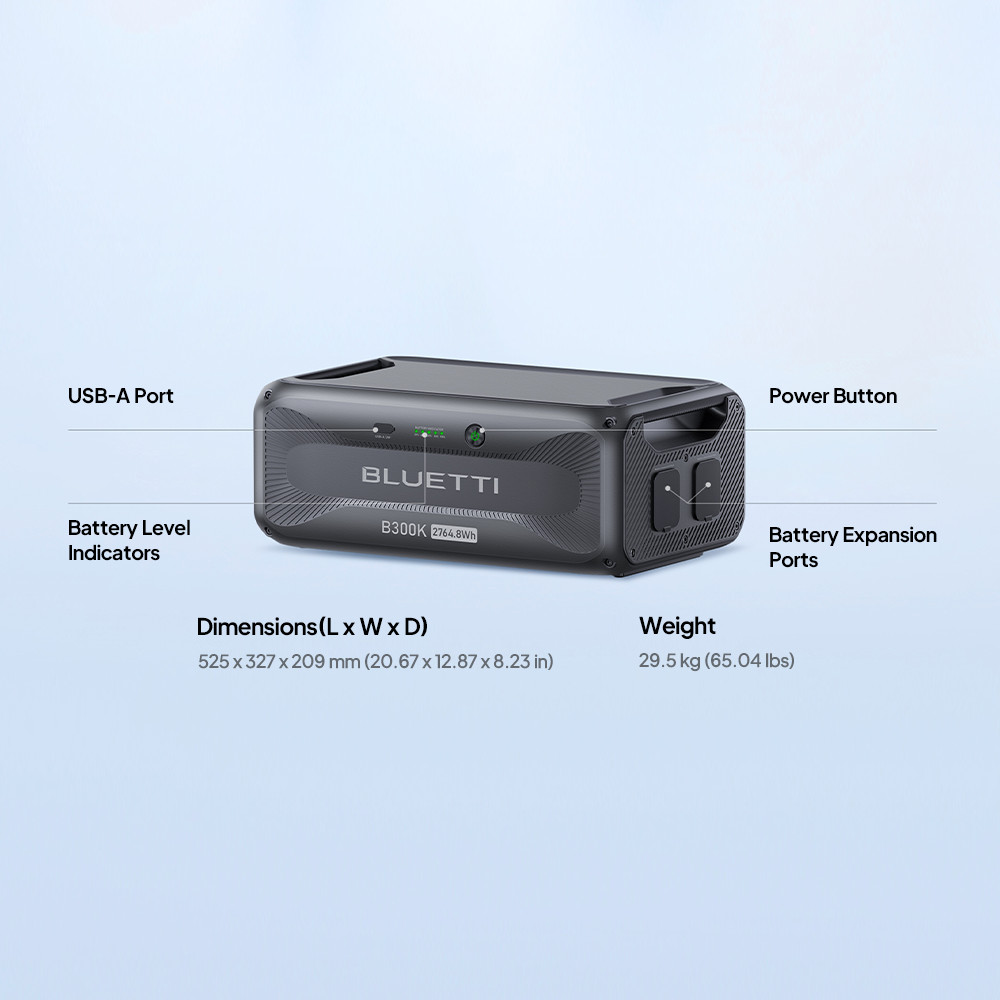 BLUETTI B300K 2764.8Wh Expandable Extra Battery for AC200L/AC200MAX/AC300/AC500