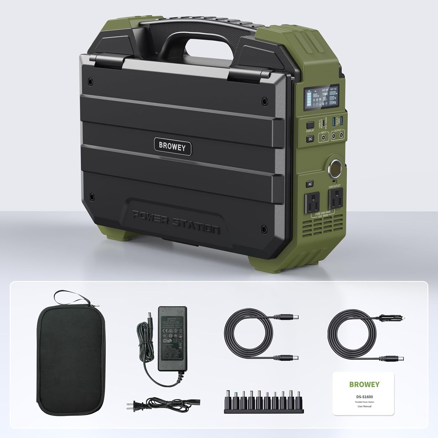 1600W Portable Power Station 1024Wh LiFePO4 Solar Generator 100W USB-C Camping R
