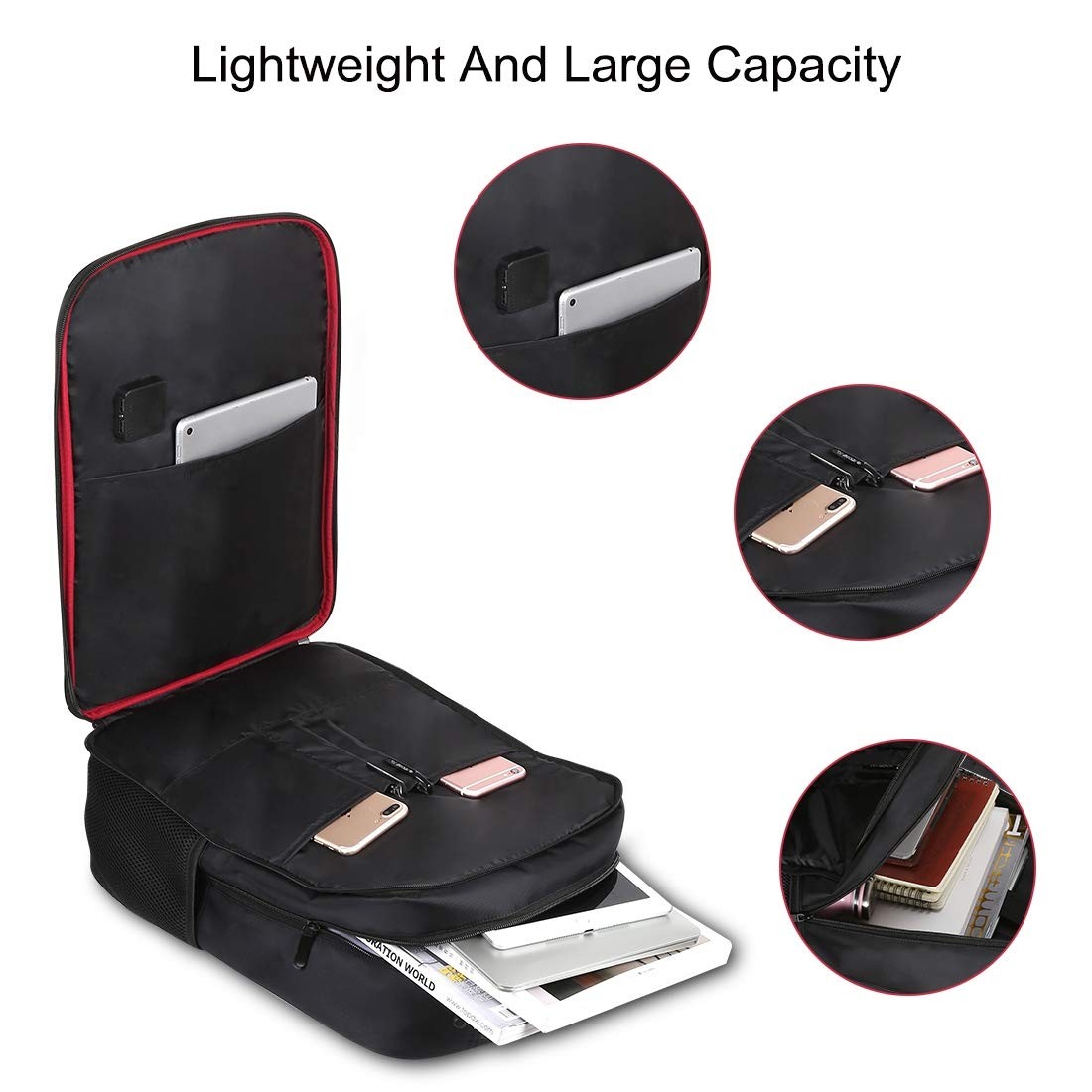 5V 14W Solar Panel Power Backpack Large capacity Laptop Bag with Handle USB C…