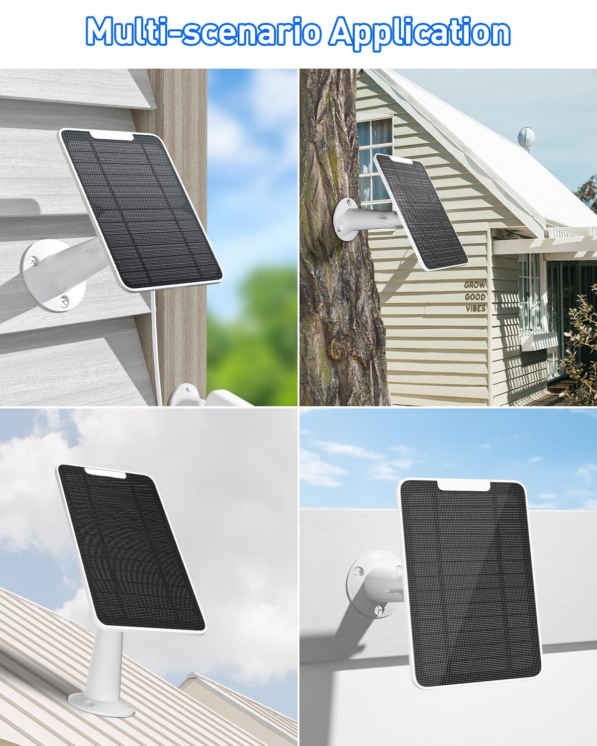 Premium Solar Panel for Google Nest , 5W Solar Panel Power for Google Nest Ca…