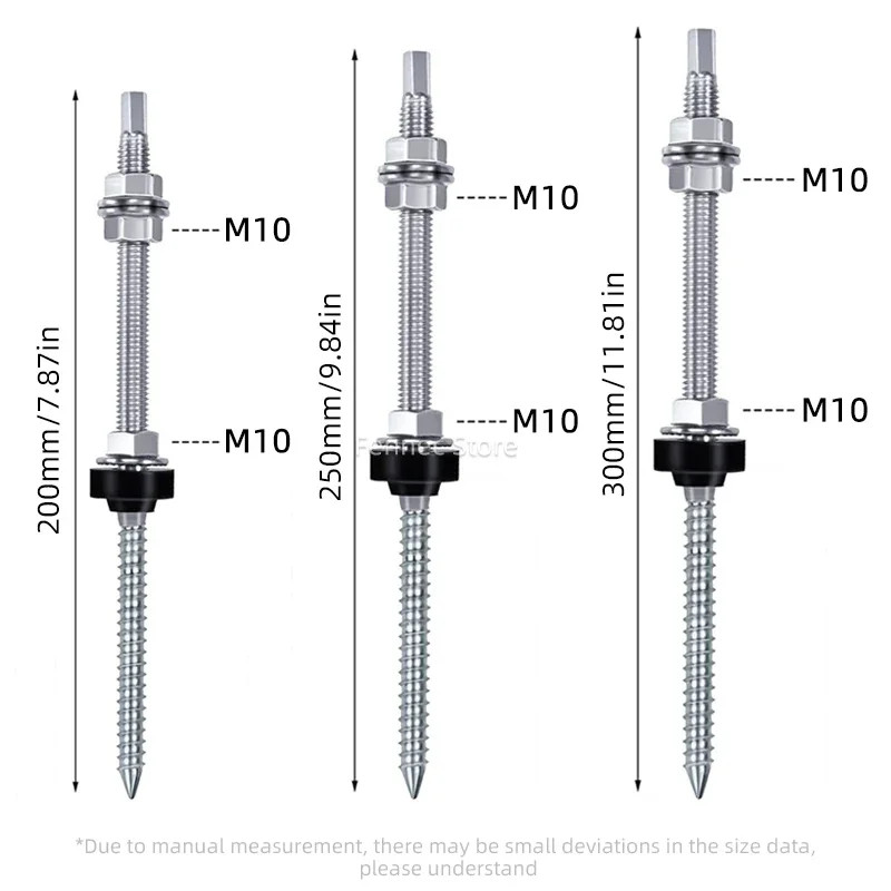 Solar Hanger Bolts Solar Panel Roof Mounting Screws 4/6Pcs M10 Solar Accessories