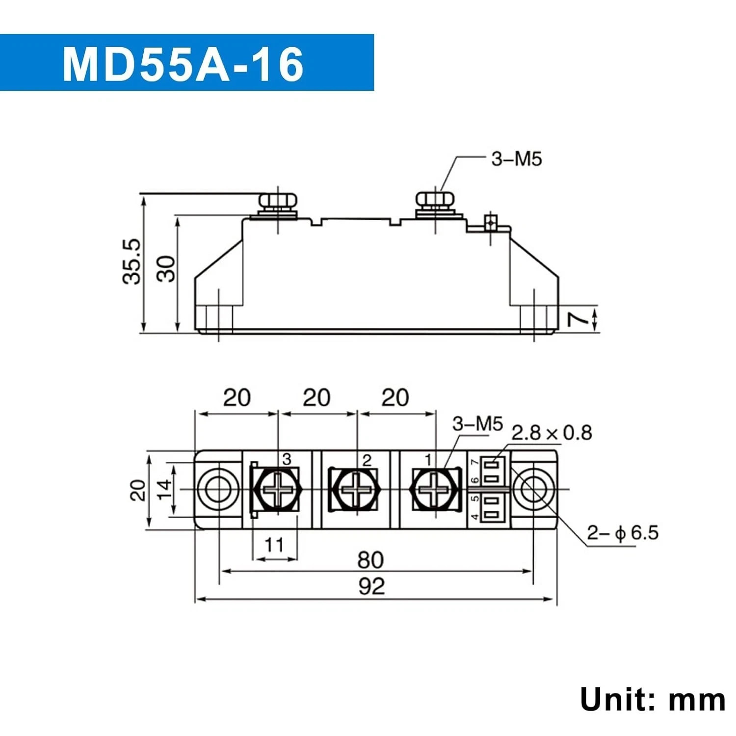 12V 1 Way Diodes MD 55A(50Amp)-16;to Prevent Backfeed;Use Voltage Range:AC …