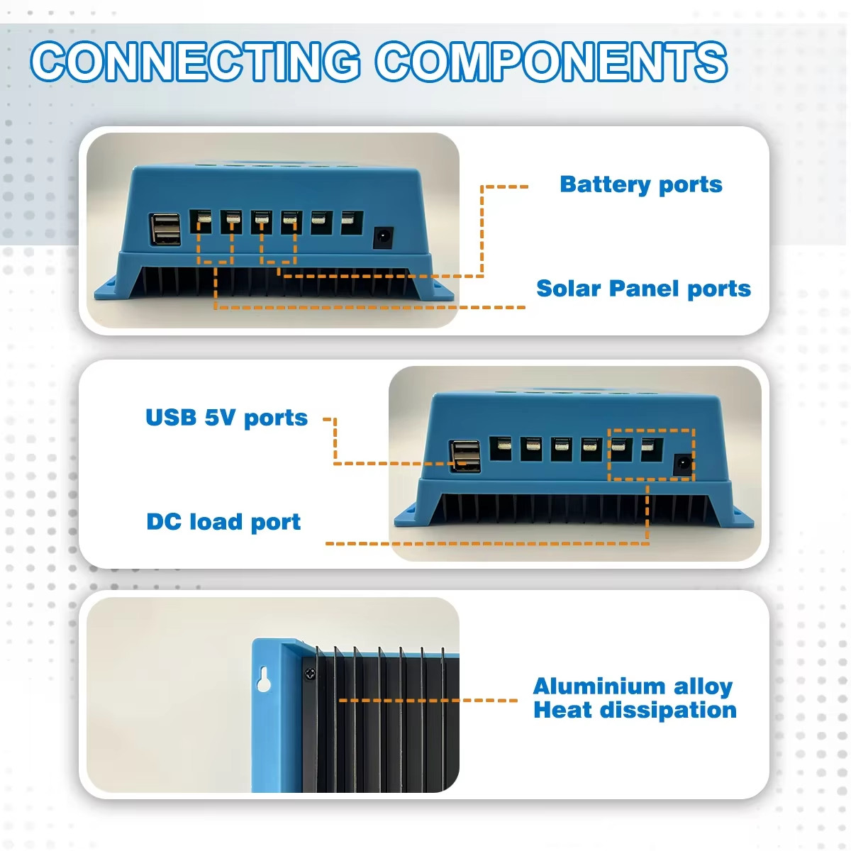 MPPT Solar Charger 60A/80A/100A Selectable, Dual USB & 3-Stage Protection for St