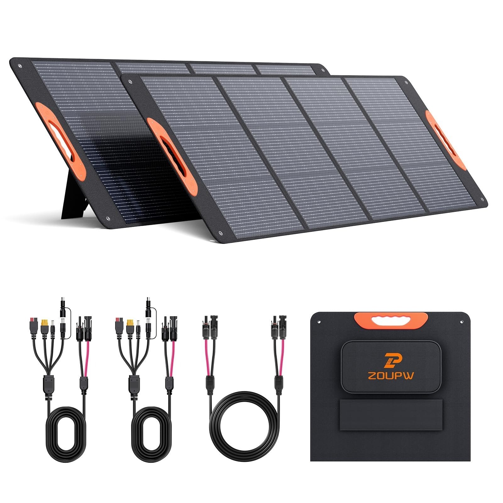 ZOUPW 100W Portable Solar Panel, Monocrystalline, IP67 Waterproof