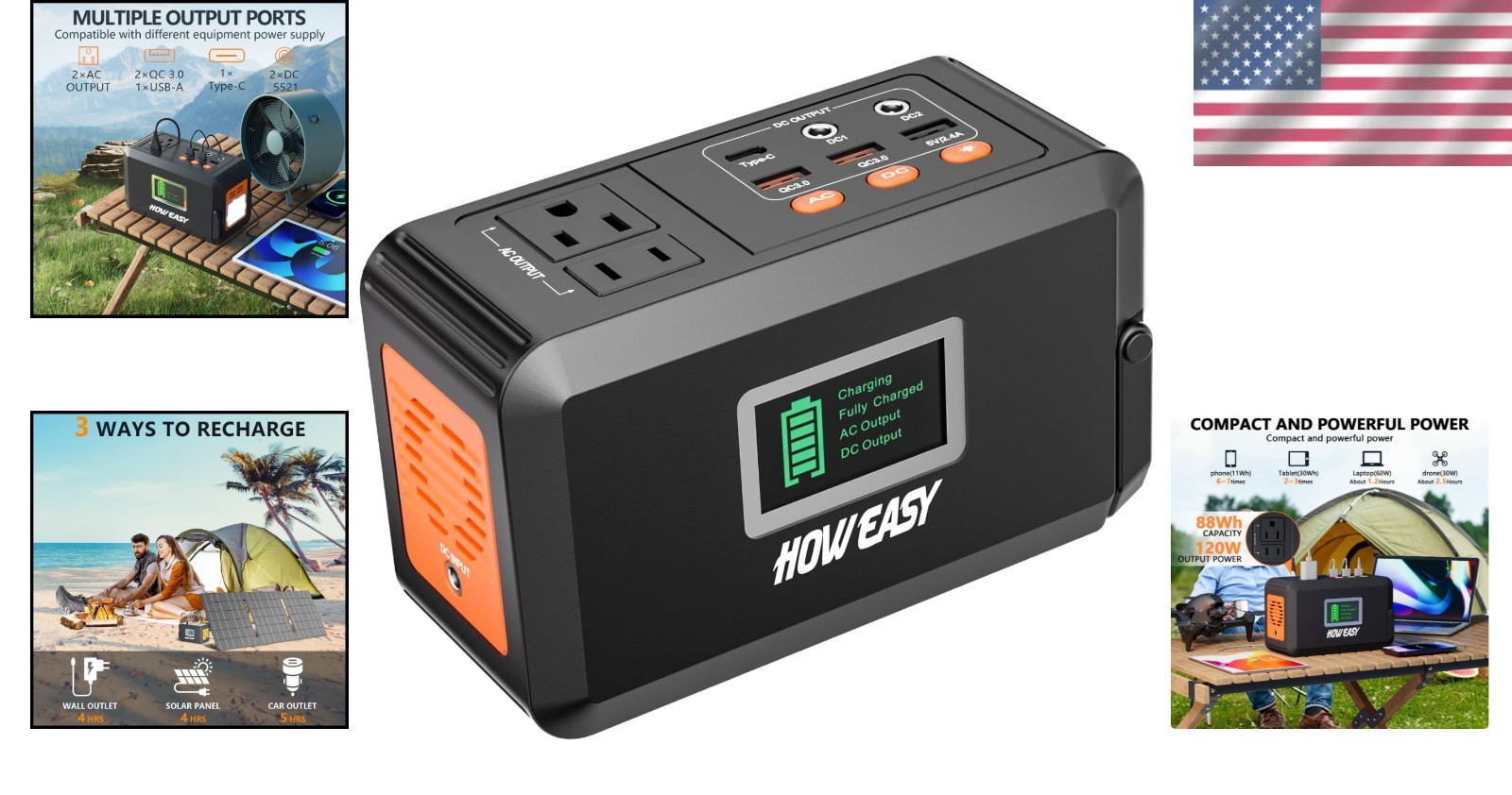 120W Portable Power Station with 240W Peak – Perfect for Outdoor Adventures