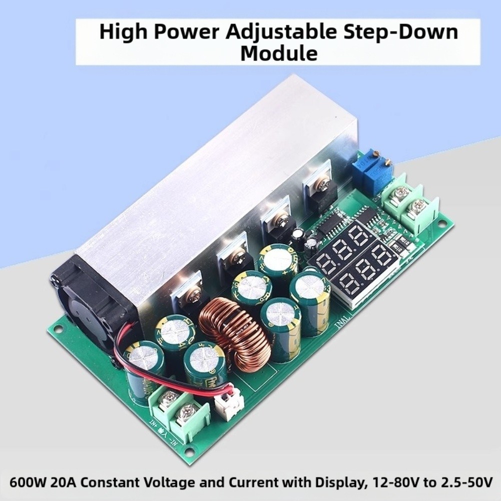 20A Max Current 600W DC-DC Converter Digital Voltage Display For Bench Testing