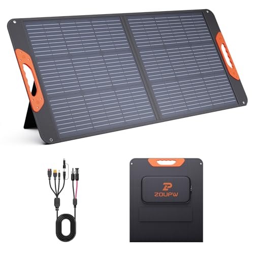 100W Portable Solar Panel with 5-in-1 Cable,23.5% Efficiency Mono 100W-1PCS