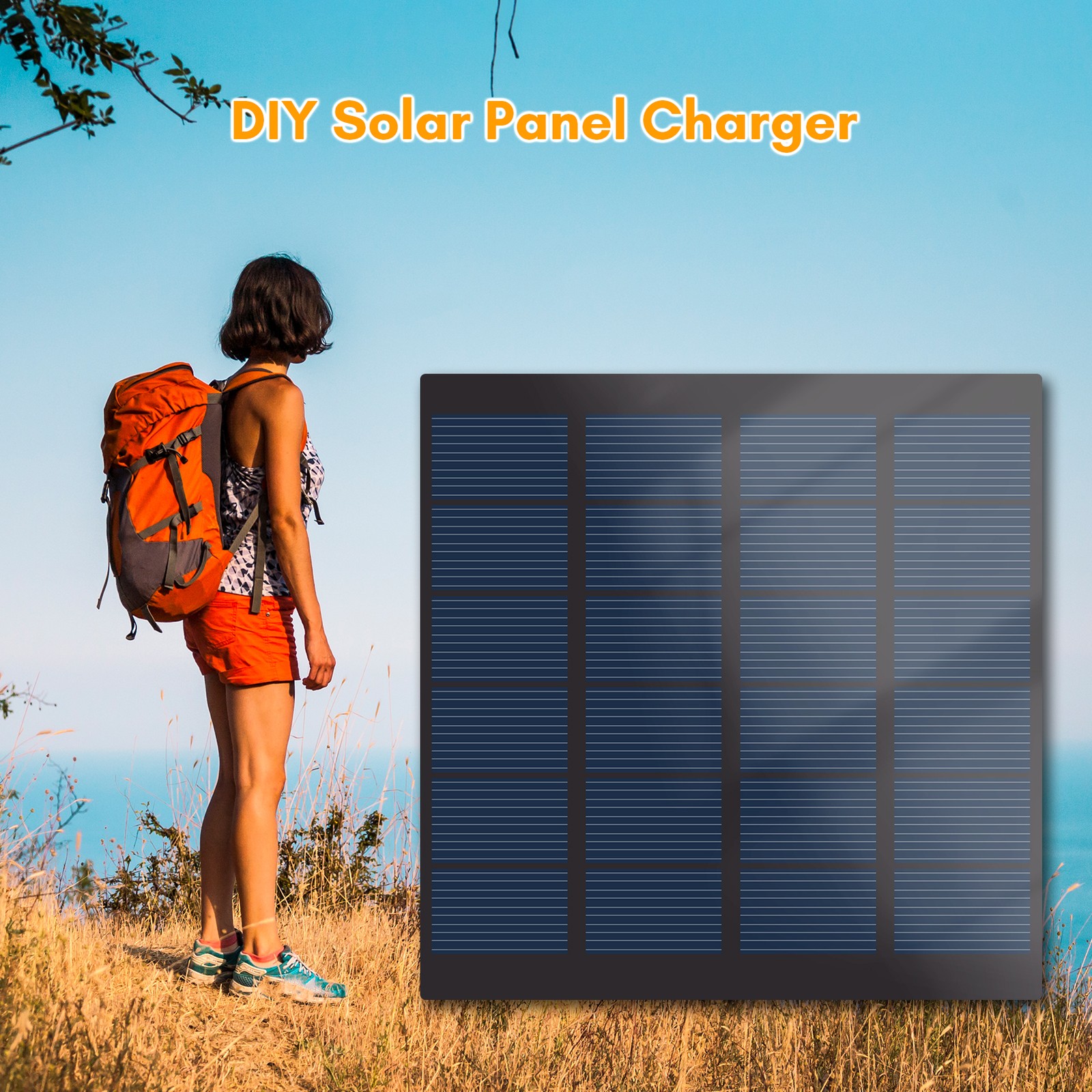1.5W 6V Portable Solar Charger Waterproof Solar Panel Charger For Camping W BURX