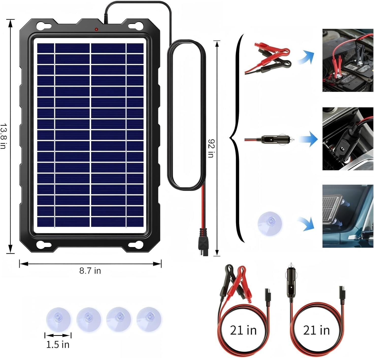 Smart 7.5W Solar Charger with Internal Protection – Universal Application Kit