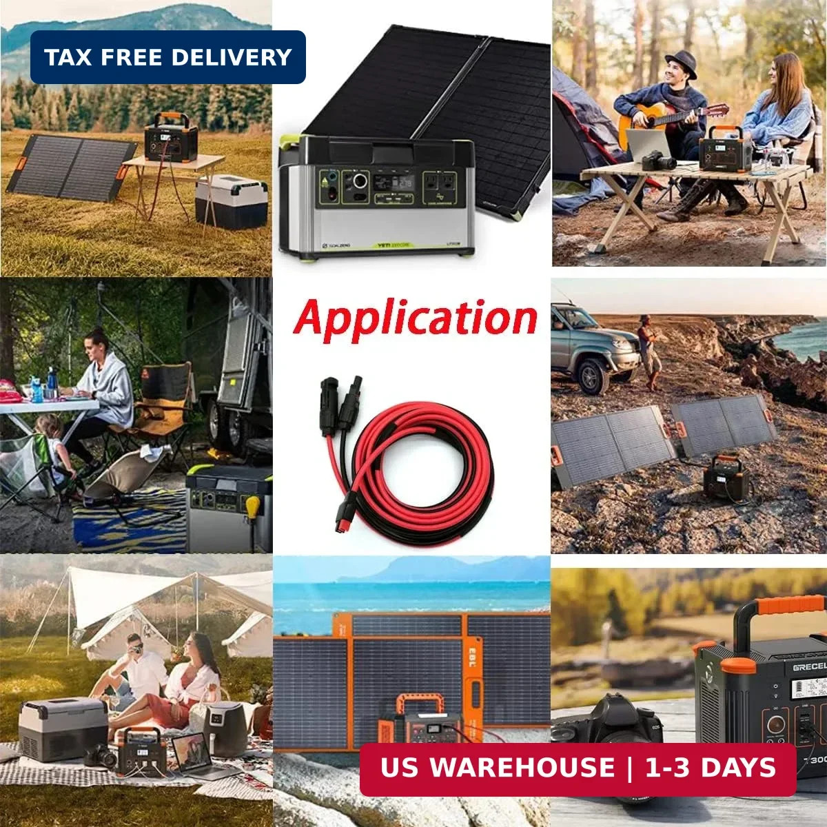 Solar Panel Kits Charge Cable Compatible with Anderson Adapter and Solar Connect