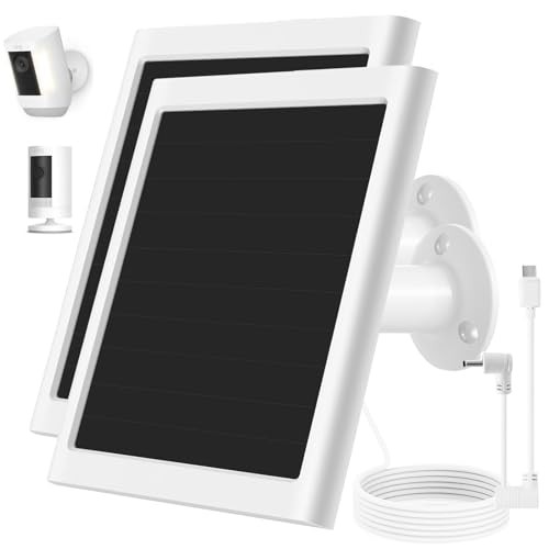 Solar Panel Charger for Ring Camera, Compatible with Stick Up White-2Pack