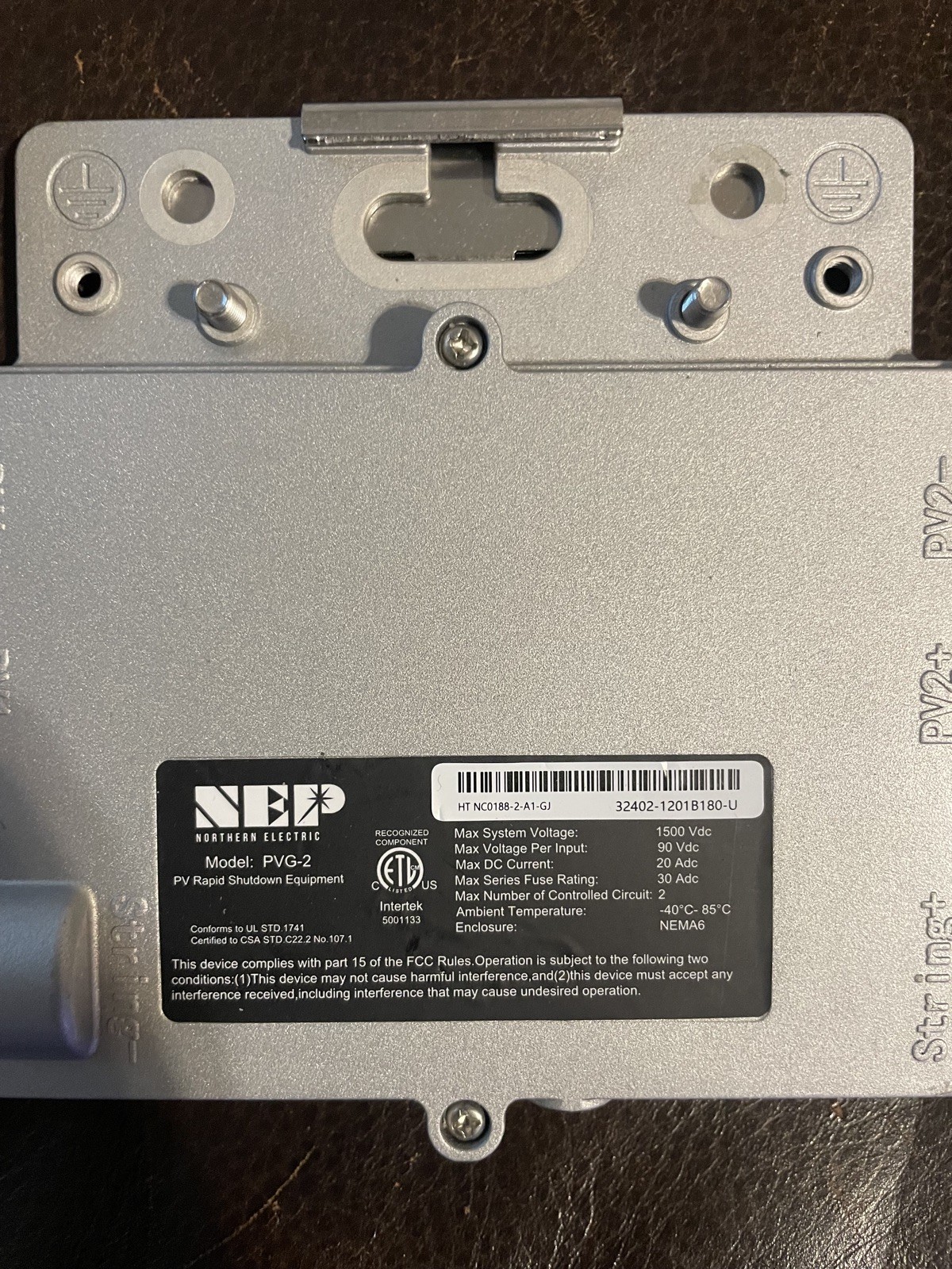 PVG-2 PV rapid shutdown