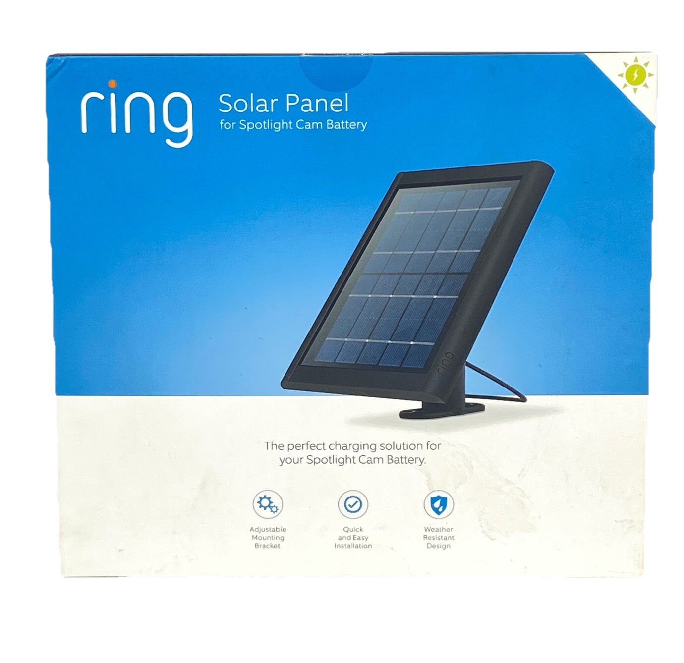 Solar Panel for Ring Spotlight Cam Battery and Stick Up Cam Battery – (BLACK)