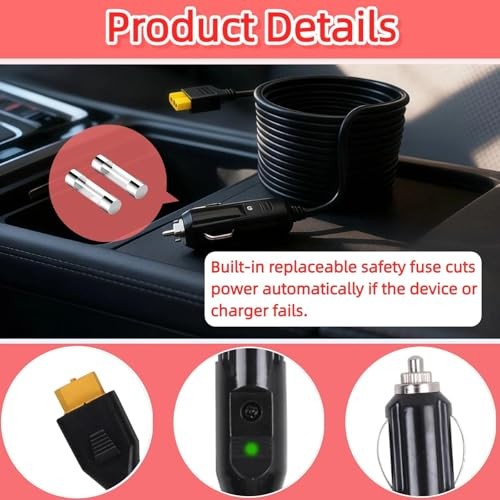 12V/24V XT60 Car Charger Suitable for Ecoflow Delta/River Car Charging Cable Car