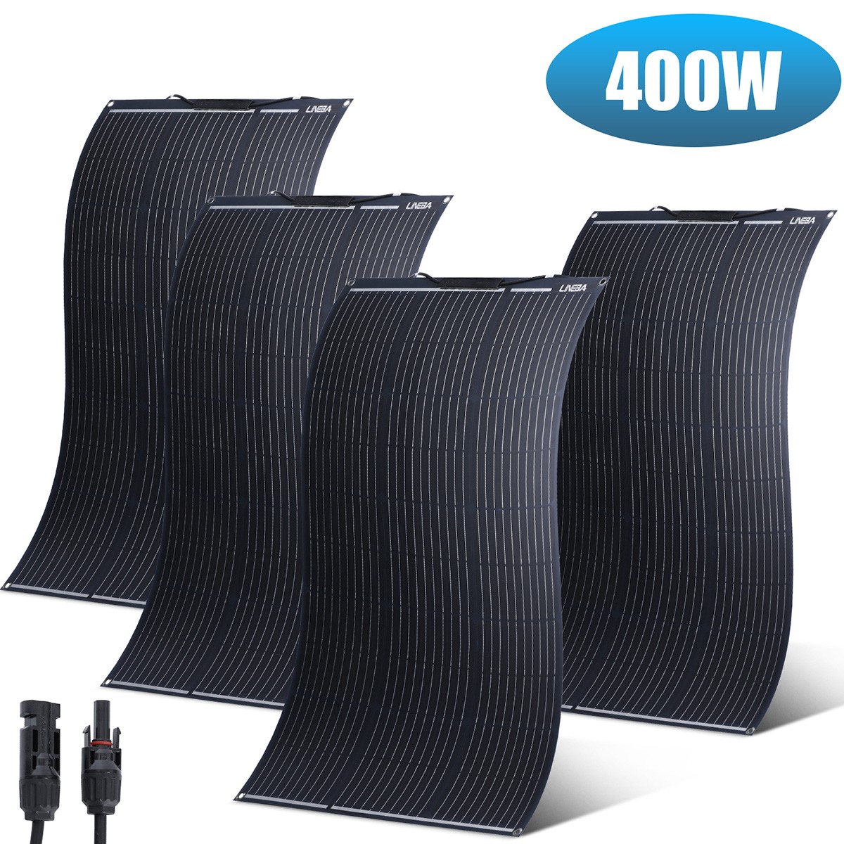 100W/200W/400W Watt Portable Flexible Solar Panel RV Camping Off-Grid Rooftop