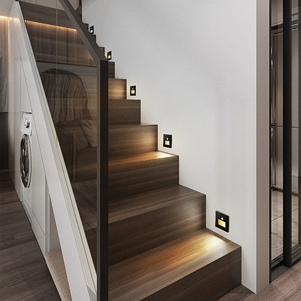 Indoor Motion Sensor LED Stair Light Recessed Wall Light for Safe Stair Use