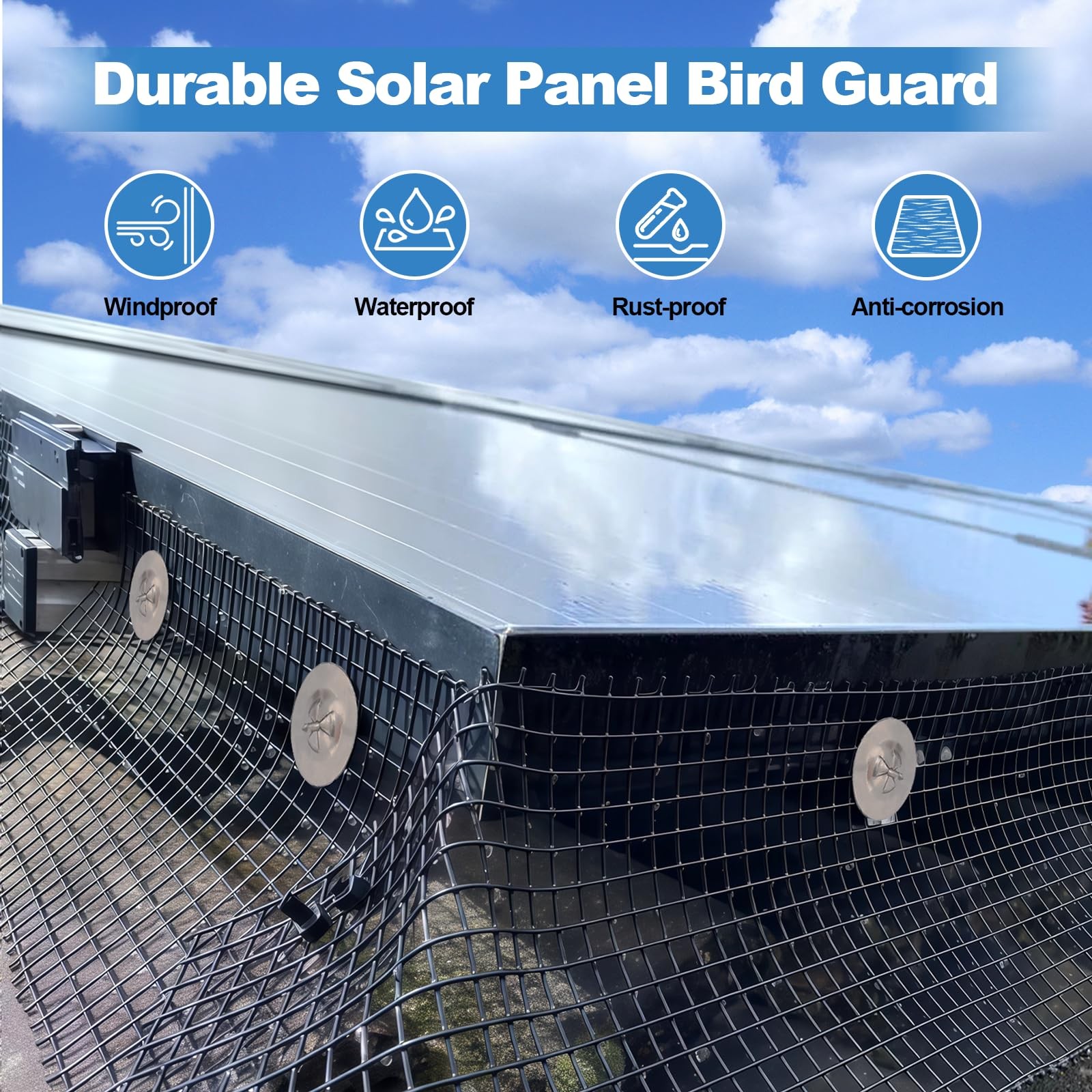 Critter Guard for Solar Panel BirdGuard 6in x 100ft PVC Coated Pigeon Netting…