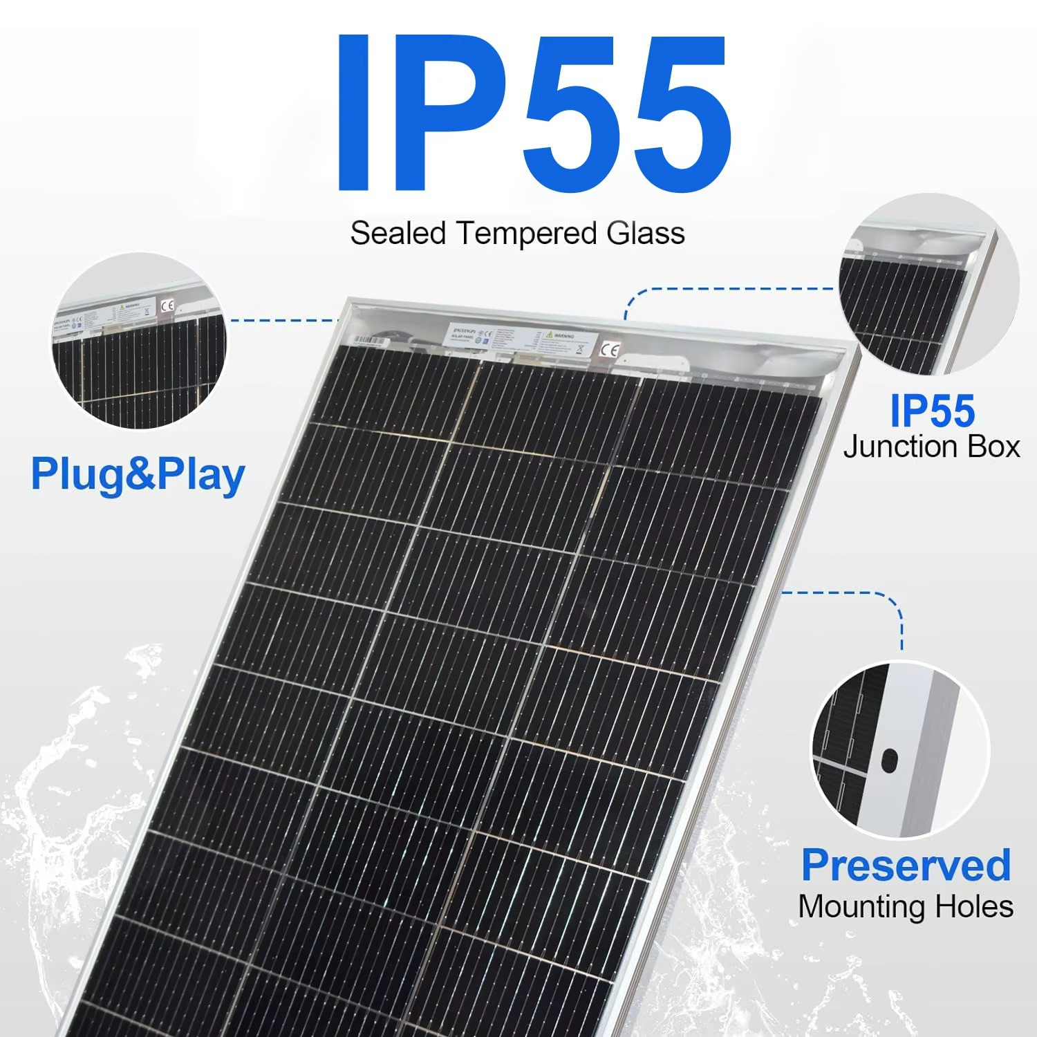 New Solar Panel 2pcs 120w 240w Monocrystalline Bifacial Photovoltaic for 12V