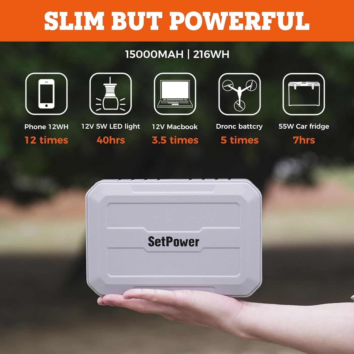 Portable Power Station 216Wh Setpower Magnetic for Refrigerator