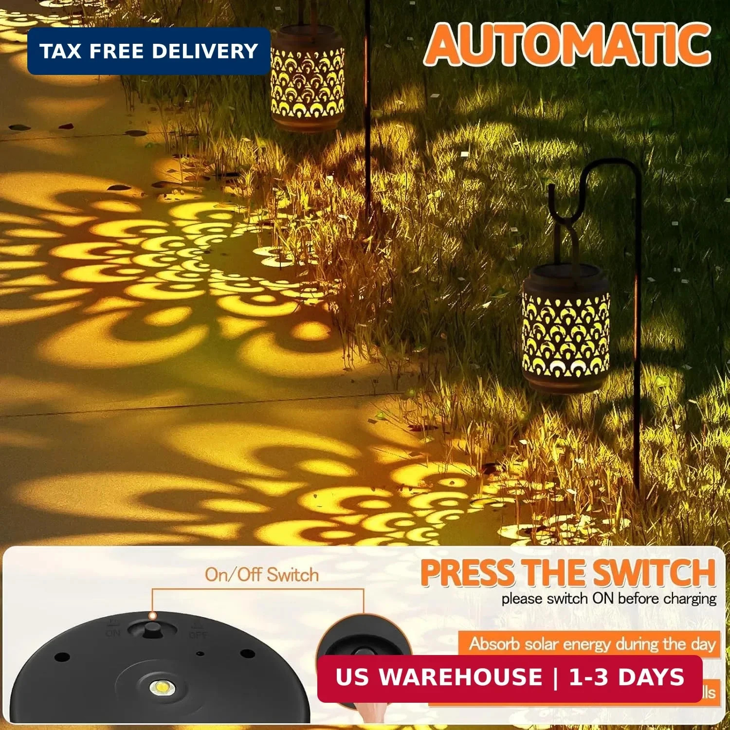 Akynite 2-Pack Large Solar Light Replacement Top, 4.13 Inch Outdoor Solar Panel