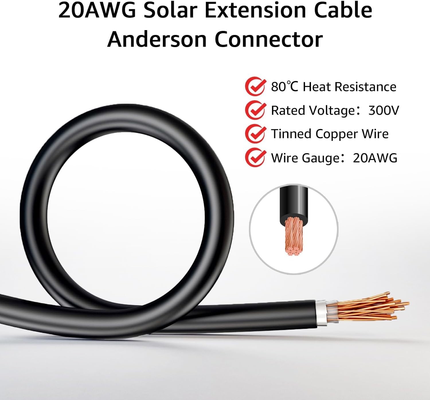 Durable 1.5M Solar Charging Extension Cable with Anderson Connector Technology