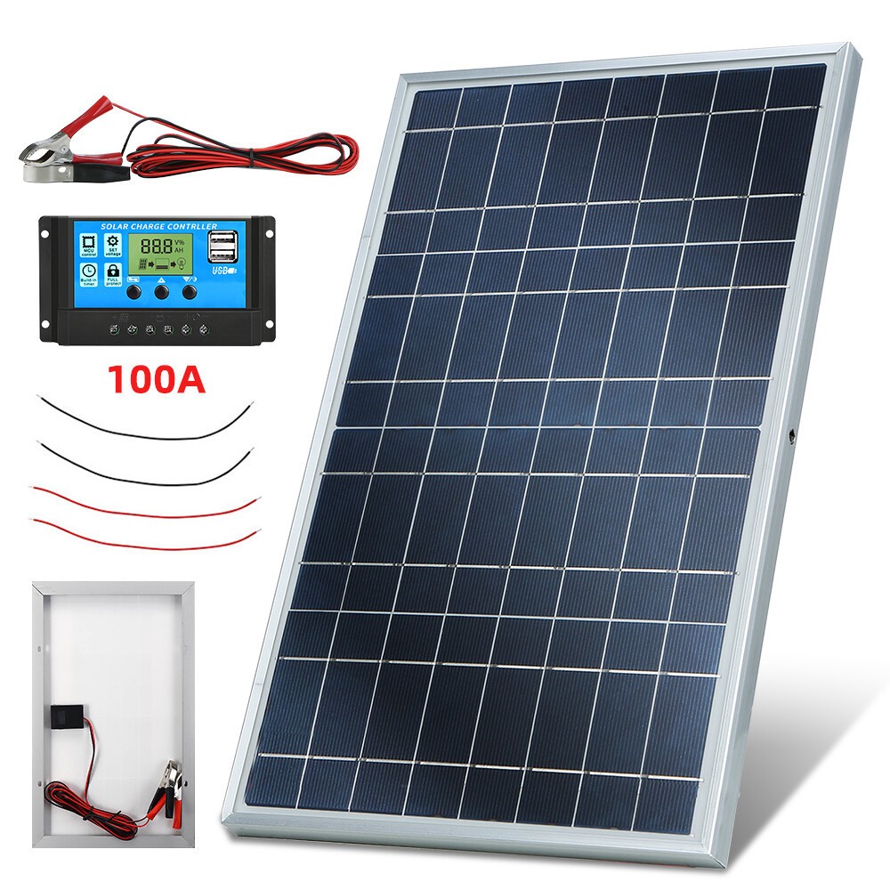 30W Trickle Solar Panel 12V Charger Battery Charger Kit Maintainer RV Boat Car