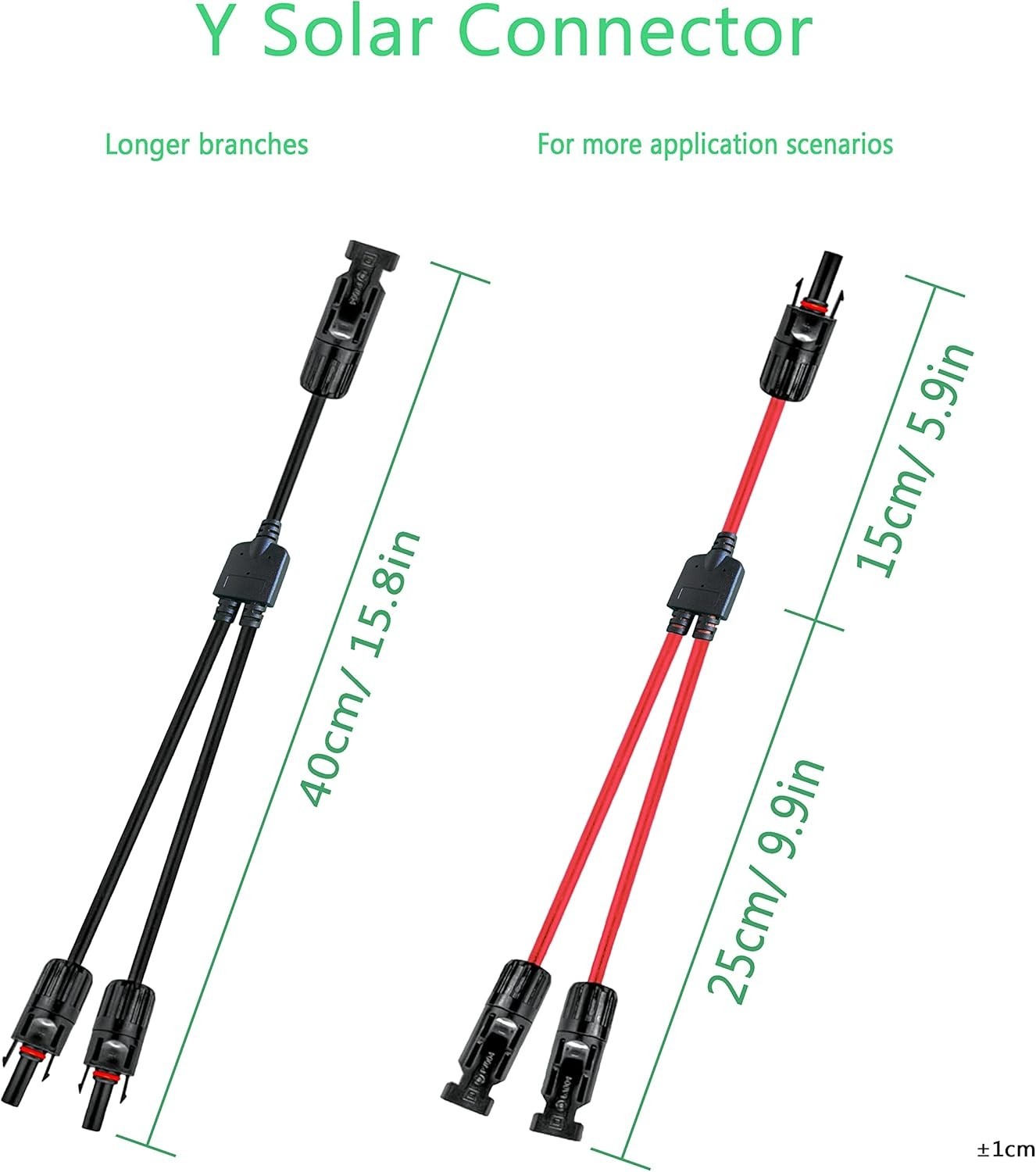 Versatile Y Solar Connector 1 Male to 2 Female – 40CM Waterproof Adaptable Cable