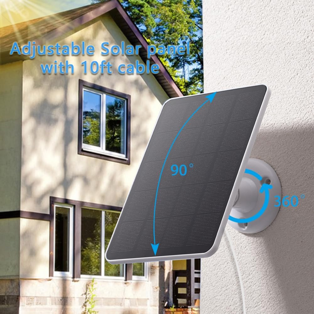 Bird Feeder Camera Solar Panel Replacement, 4W 5V Solar Panel 9.8Ft Charging Cab