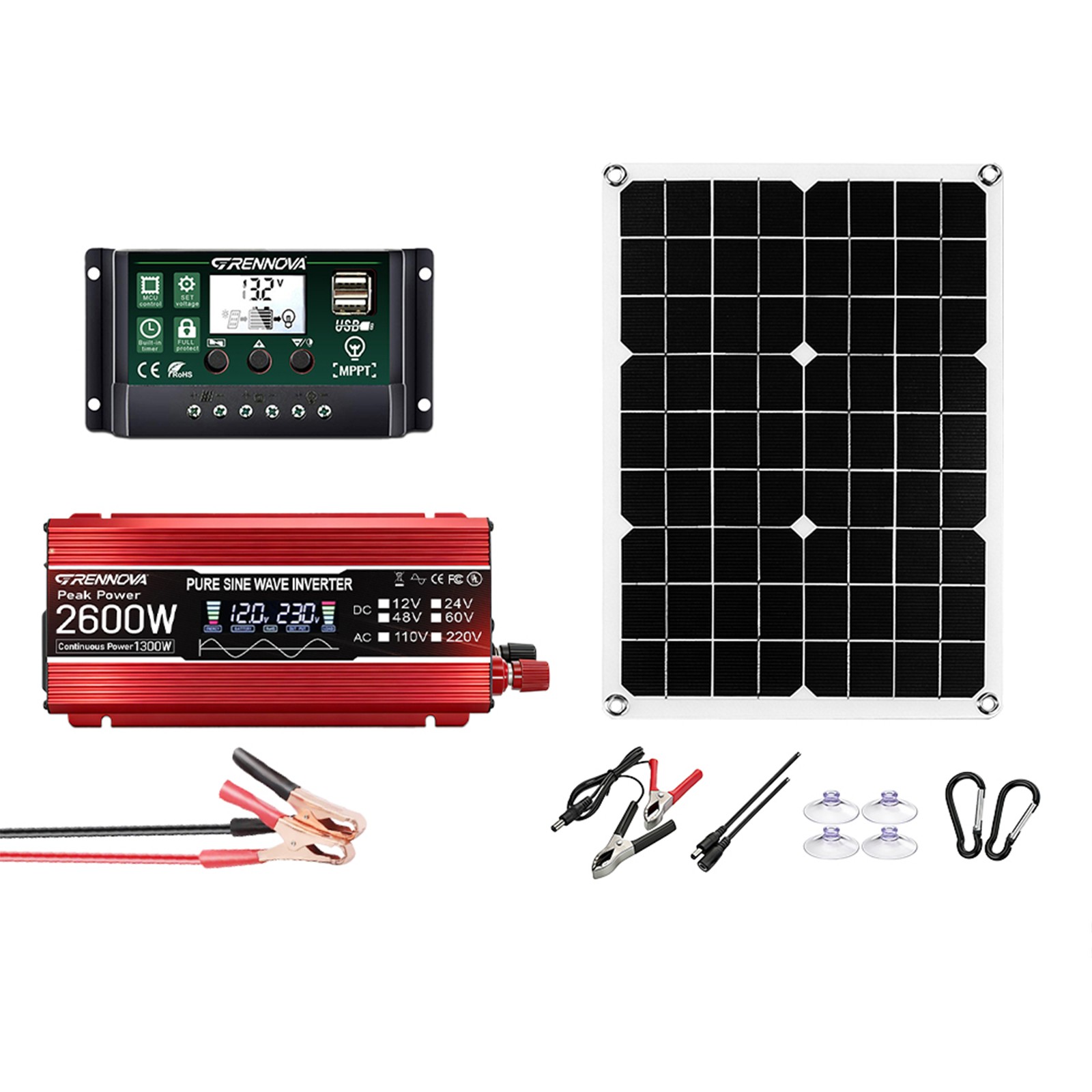 Grennova 2600W Heavy Duty Solar Kit 60A MPPT Off-Grid DIY Home Backup