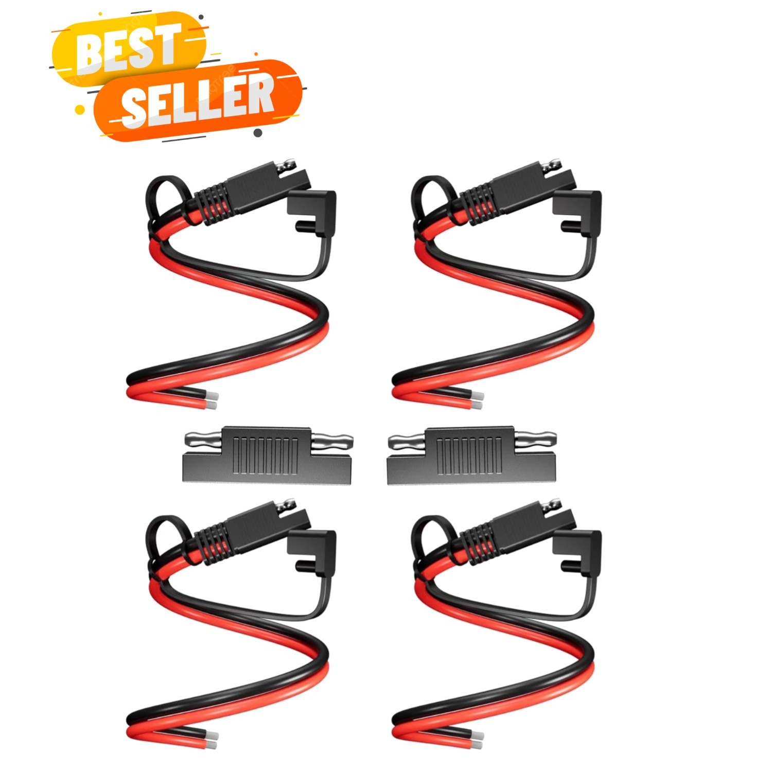 4 Pack SAE Extension Cable, 14Awg 30Cm Automotive Dc Power Extension for Sola…
