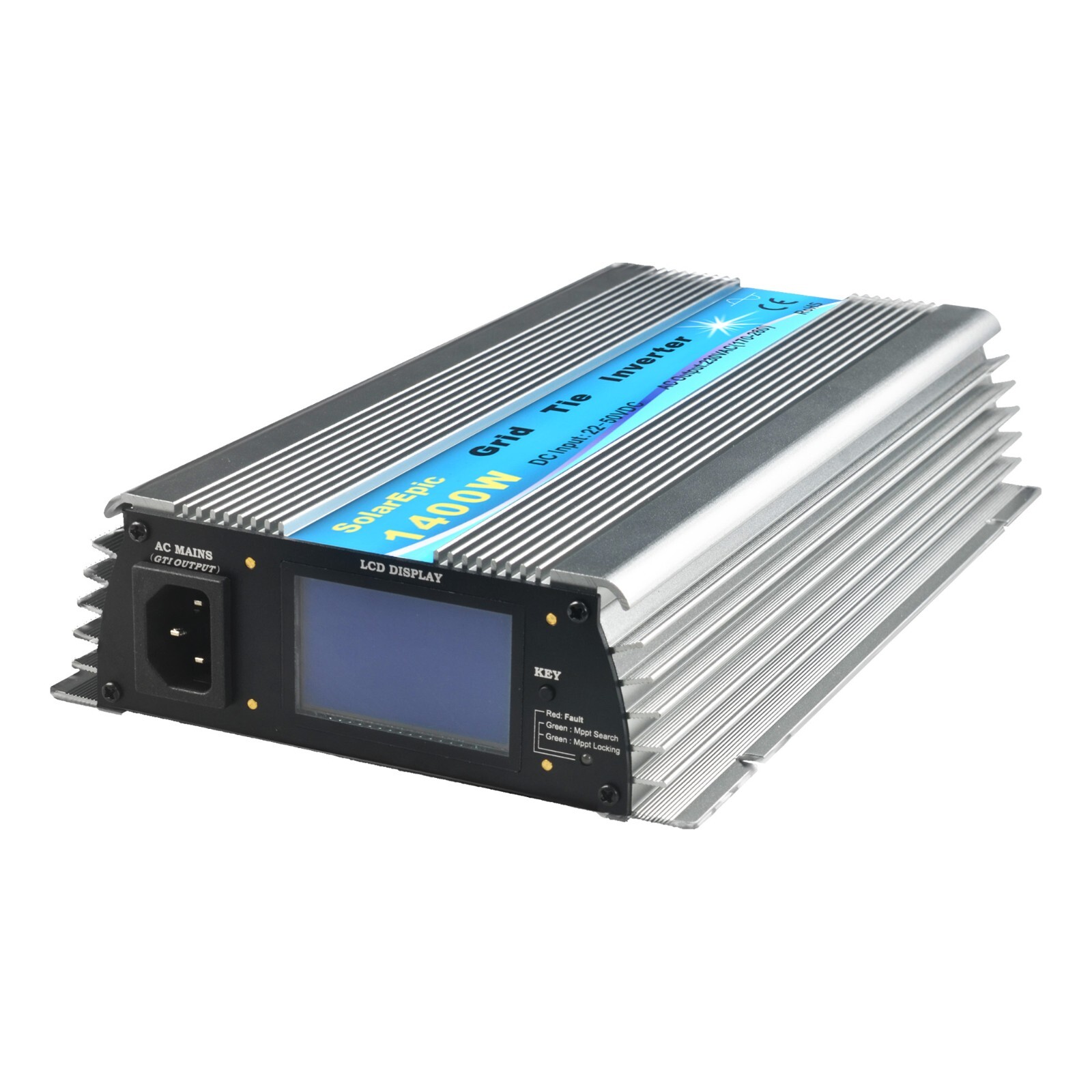 1400W Grid Tie Inverter DC24/36V to AC110 or 220V Pure Sine Wave Built-in Meter