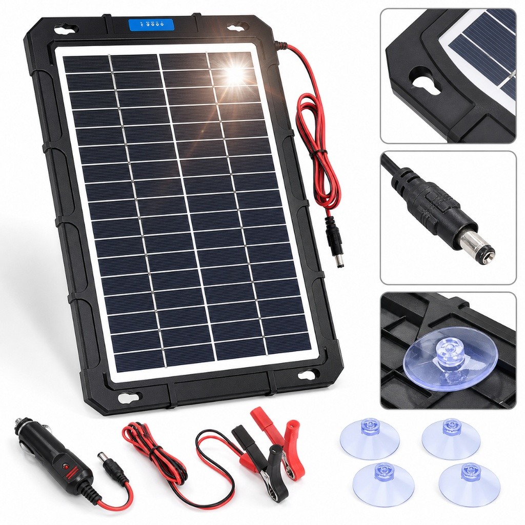 20W Portable Solar Panel Car Battery Trickle Charger 18V Solar Battery Charger