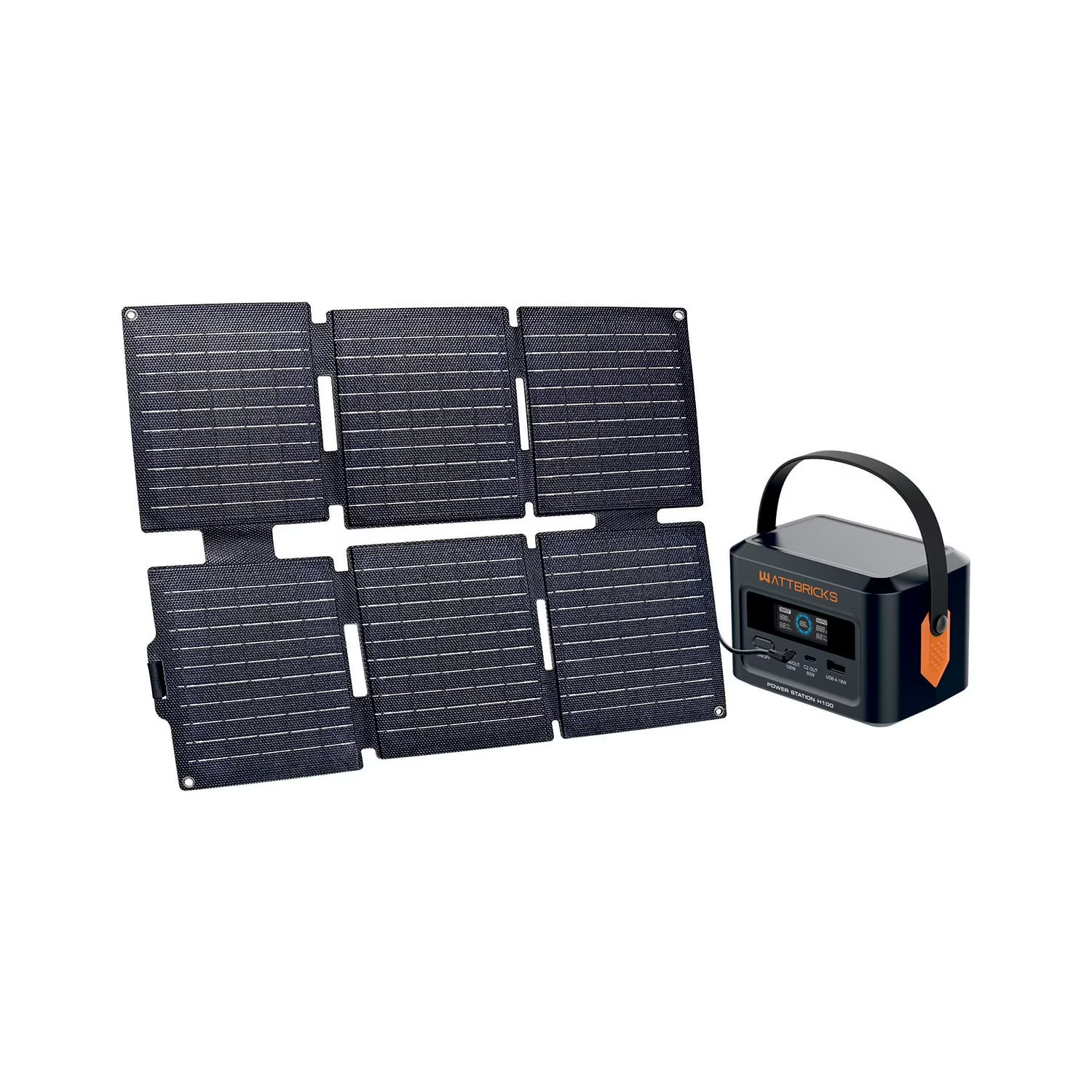 【NEW】WATTBRICKS ENERGY 120-WATT PEAK PORTABLE POWER STATION & SOLAR PANEL BUNDLE