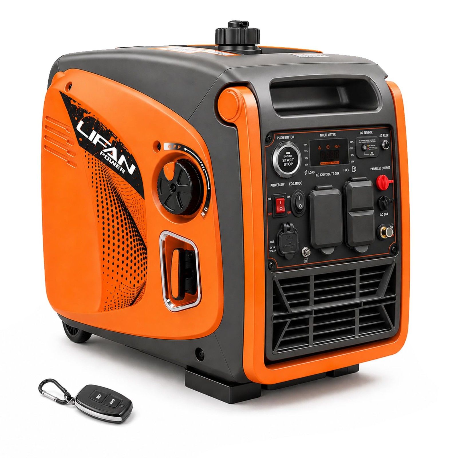 LIFAN 4800W Portable Inverter Generator with Remote Electric Start, Super Qui…