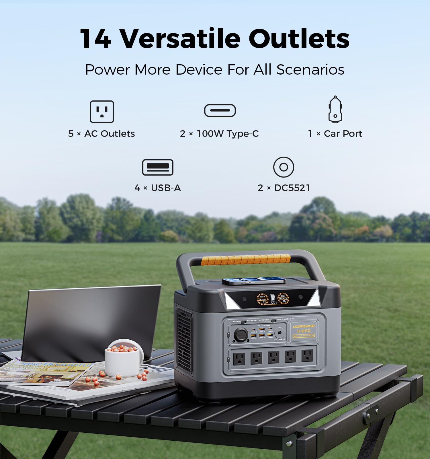 UDPOWER S1200 1190Wh Solar Generator Kit with 120W Panel, 1200W Power Station…