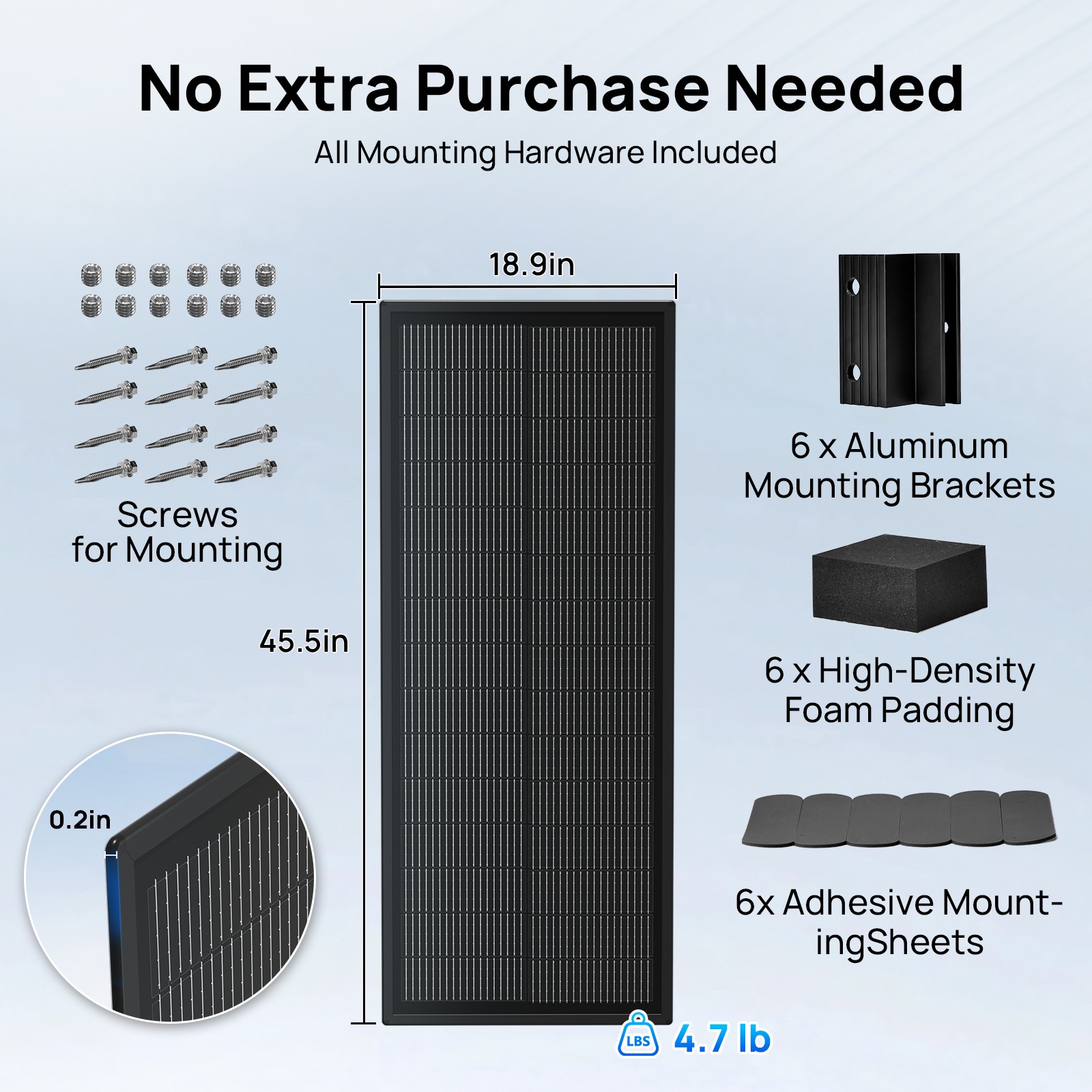ECO-WORTHY 2Pack 100W Ultra-Slim Solar Panel Extremely Lightweight Compact