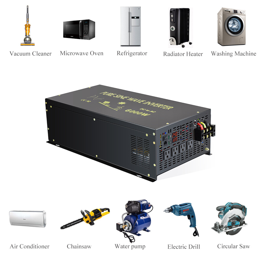 6000W Pure Sine Wave Inverter 36V to 120V Power Converter Car Home Solar Remote