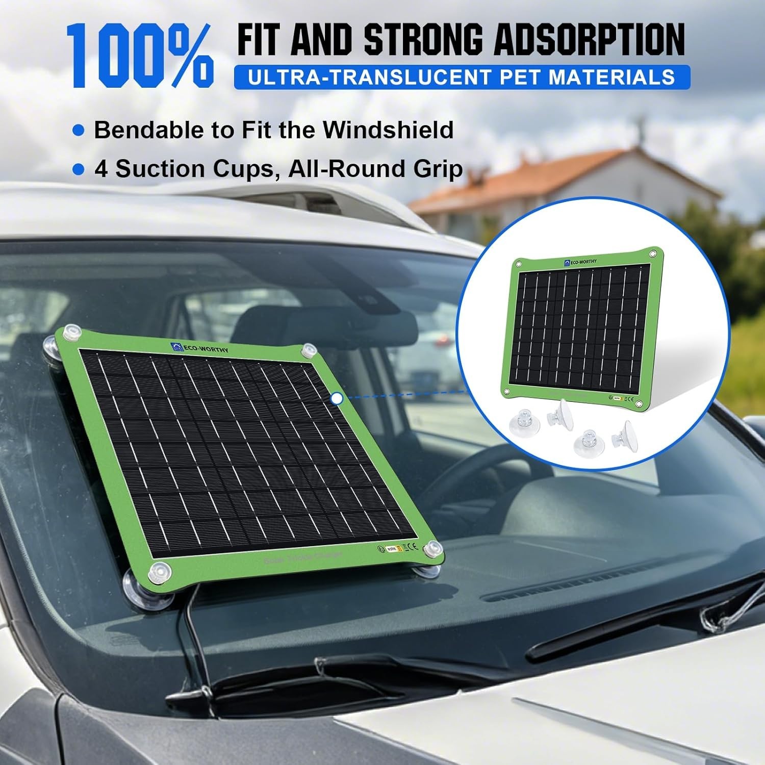 7.5W Waterproof Solar Car Battery Charger – Dual Charging Modes for All Vehicles