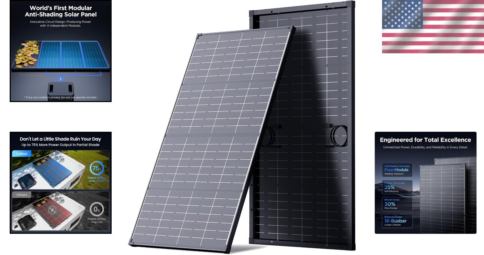 Durable 215W Bifacial Solar Panel with 25- for Off-Grid Power