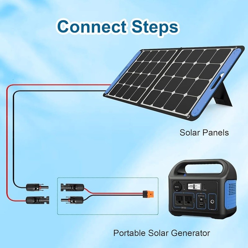 10AWG Solar Connector to XT60i Cable Low Power Loss Waterproof Solar Generators