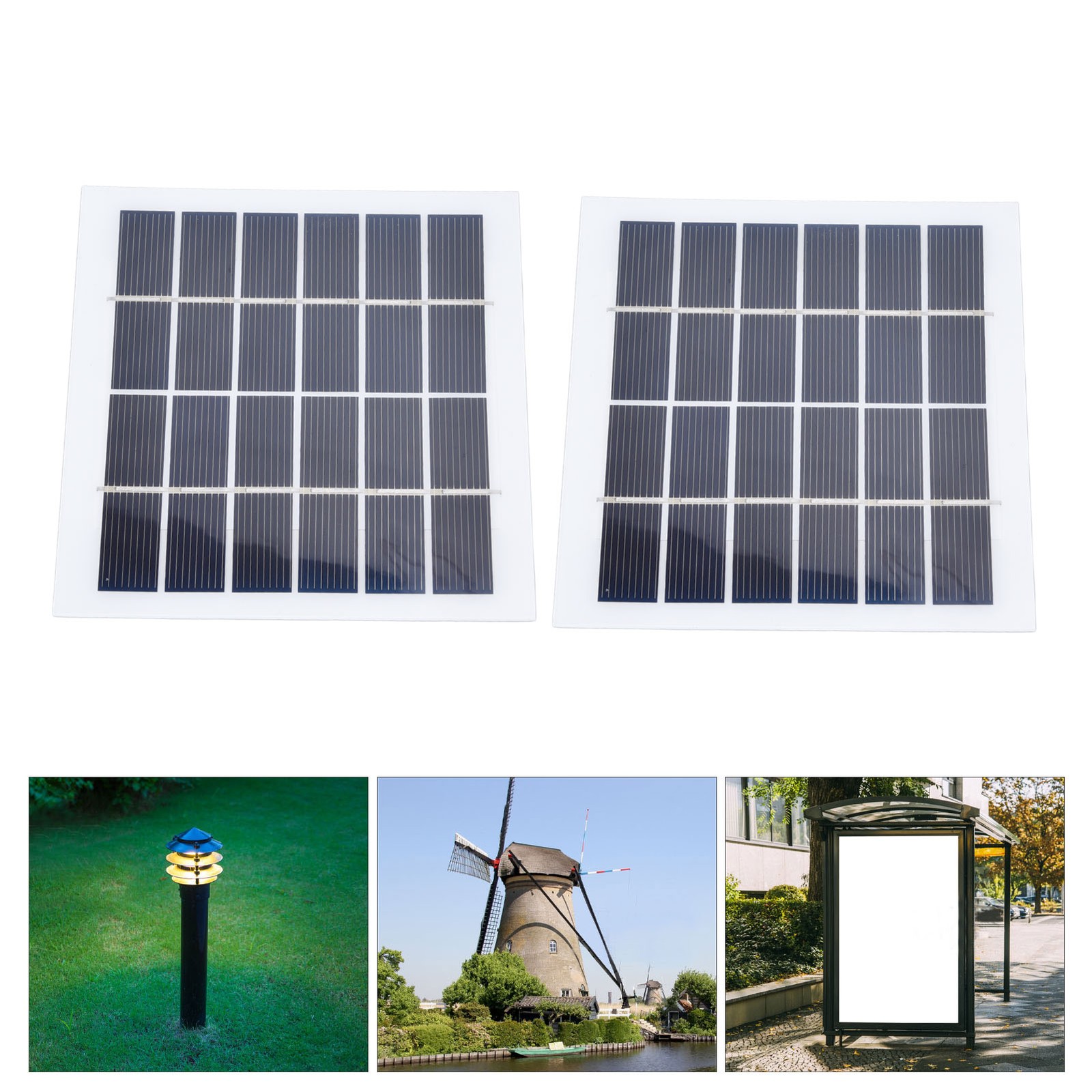 2 Pcs Monocrystalline Solar Plate Lightweight For Indoor And Outdoor Use
