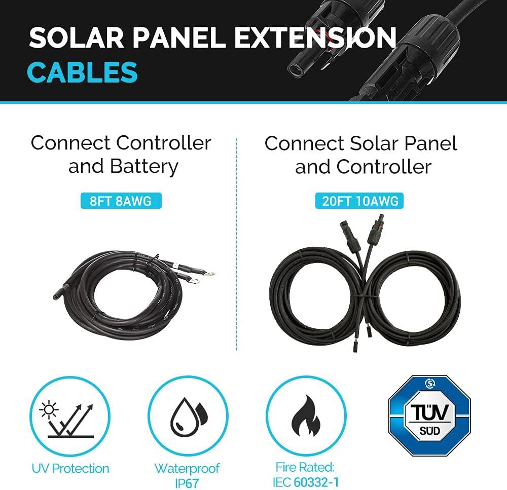 Renogy 100W 12V Solar Panel Starter Kit Monocrystalline Solar Panel+30A LCD PWM
