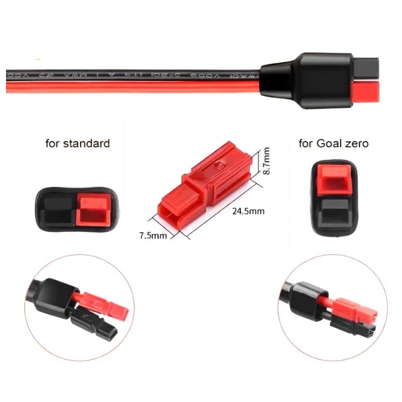 45A Anderson Y Splitter Power Cable 1 to 2/3 Solar Battery Adapter Cord