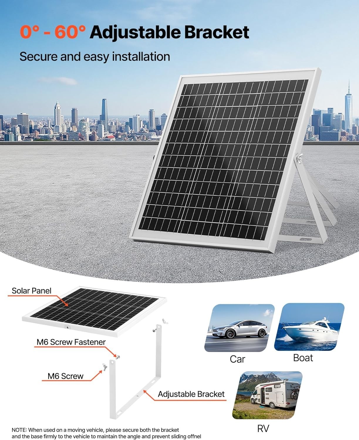 20W 12V Solar Panel Battery Charger, Solar Battery Trickle Charger Maintainer…