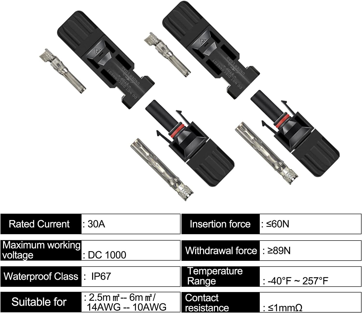 24/12PCS Solar Panel Cable Wire Connectors Crimper PV Crimping Pliers Tool Set